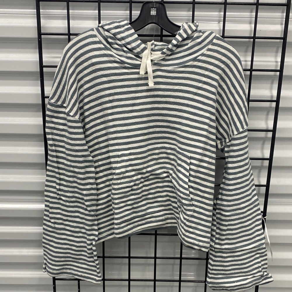Roxy Gray and White Striped Top